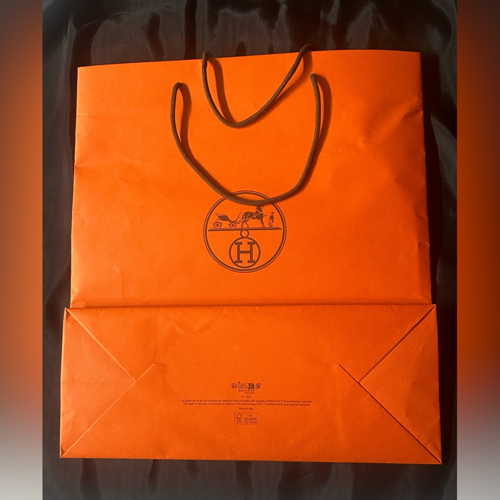 Hermes Large Shopping Bag with Ribbon 16 x 18 x 7 - Picture 4 of 7